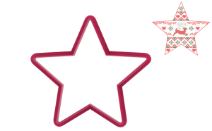 Foremka GWIAZDA + szablon Wesołych Świąt / Merry Christmas