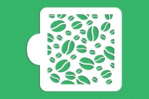 SZABLON Ziarna kawy - mix tło