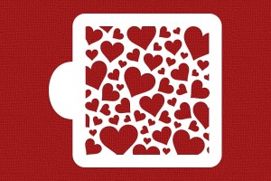 SZABLON Rozsypane serca tło