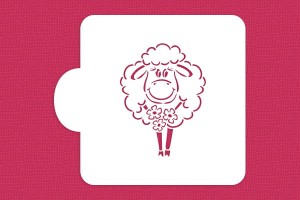 SZABLON Owieczka z kwiatami - kolorowanka / kontur