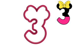 Foremka CYFRA 3 Z USZAMI I KOKARDĄ