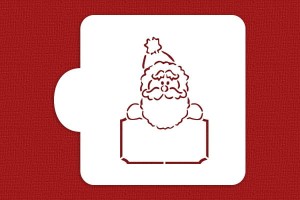 SZABLON Mikołaj z banerem - kolorowanka / kontur