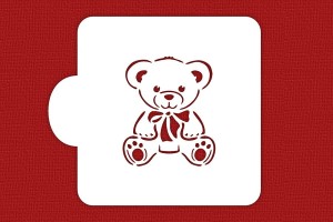 SZABLON Miś z kokardką NA CHRZEST