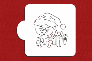 SZABLON Miś z prezentem  - kolorowanka / kontur