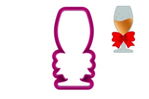 Foremka KIELISZEK DO SZAMPANA Z KOKARDĄ