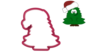 Foremka CHOINKA W CZAPCE MIKOŁAJA