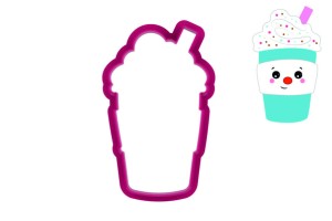 Foremka KUBEK Z BITĄ ŚMIETANĄ I RURKĄ