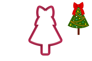 Foremka CHOINKA Z KOKARDĄ