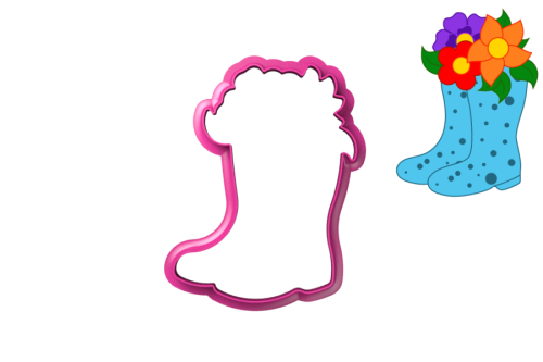 Foremka KALOSZE Z KWIATAMI.png