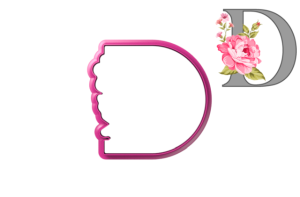 Foremka LITERA D Z KWIATAMI