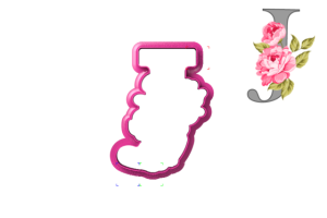 Foremka LITERA J Z KWIATAMI