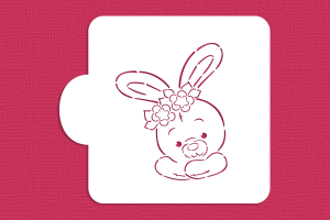 SZABLON Królik z kwietnym wiankiem