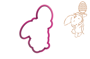 Foremka KRÓLIK Z BALONEM PISANKĄ + szablon