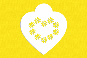SZABLON Serce ze stokrotek