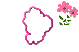 Foremka DWA KWIATKI Z PŁATKAMI