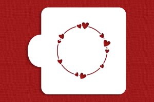 SZABLON Okrągła ramka z serduszkami