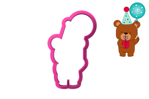 Foremka MIŚ URODZINOWY Z BALONEM.png