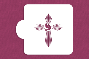 SZABLON Krzyż z promieniami i gołębiem