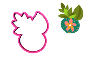 Foremka OKRĄGŁY KWIATEK Z ZIELENIĄ