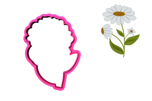 Foremka SZEROKI KWIATEK Z LISTKAMI