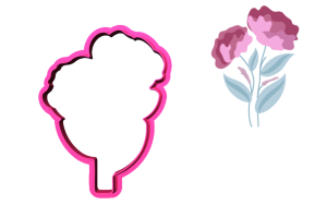 Foremka DWA KWIATKI Z LISTKAMI