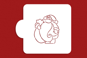 SZABLON Mikołaj z zakręconą brodą - kolorowanka / kontur