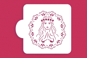 SZABLON Dziewczynka komunijna w ramce koronkowej