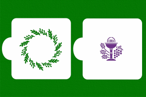 SZABLON Kielich z hostią w wianku - szablon dwuczęściowy