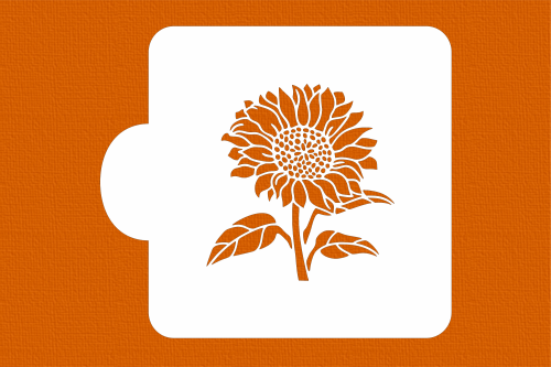 Słonecznik na łodydze na pomarańczowym tle.png