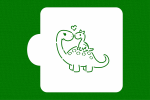 SZABLON Mama dinozaur z dinusiem - kolorowanka / kontur