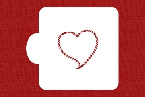 SZABLON Ramka - serce ze sznurka