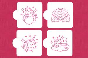SZABLONY Zestaw jednorożec / unicorn - 4 sztuki