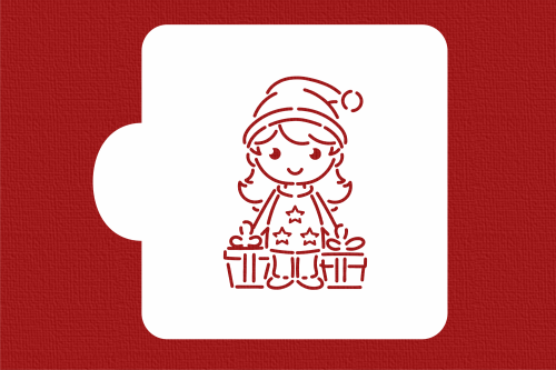 Dziewczynka z prezentami kolorowanka DUŻA.png