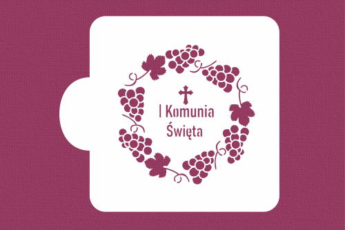 Pierwsza Komunia Święta w wianku z winogronami.png