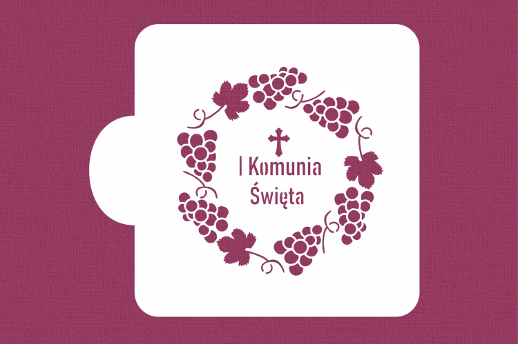 Pierwsza Komunia Święta w wianku z winogronami.png