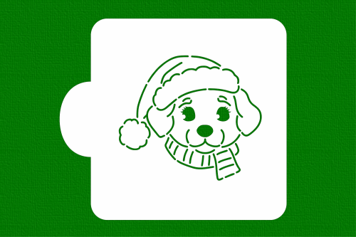 Piesek w czapce Mikołaja - kolorowanka.png