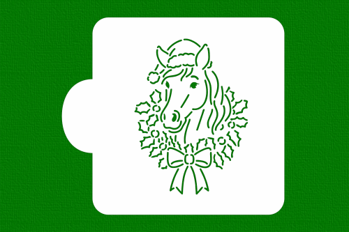 GŁOWA KONIA W WIANKU ŚWIĄTECZNYM - KOLOROWANKA.png