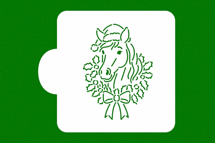 GŁOWA KONIA W WIANKU ŚWIĄTECZNYM - KOLOROWANKA.png