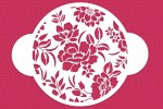 SZABLON DO TORTU Peonie - szablon okrągły