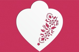 SZABLON Serce z wzorem kwiatowym DLA ZAKOCHANYCH