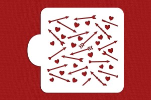 SZABLON Strzały i serca tło